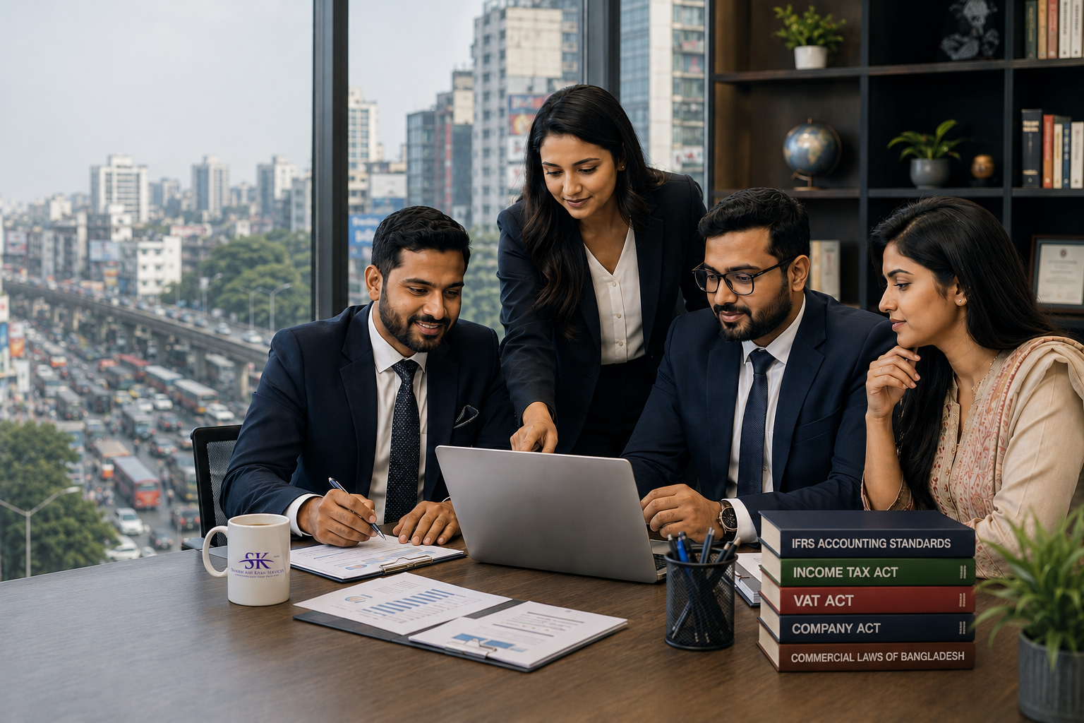 Shaikh and Khan Services team in the Dhaka office